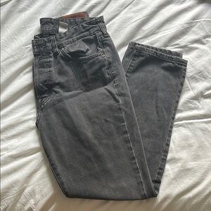 Stylish Gray Women's Straight Jeans